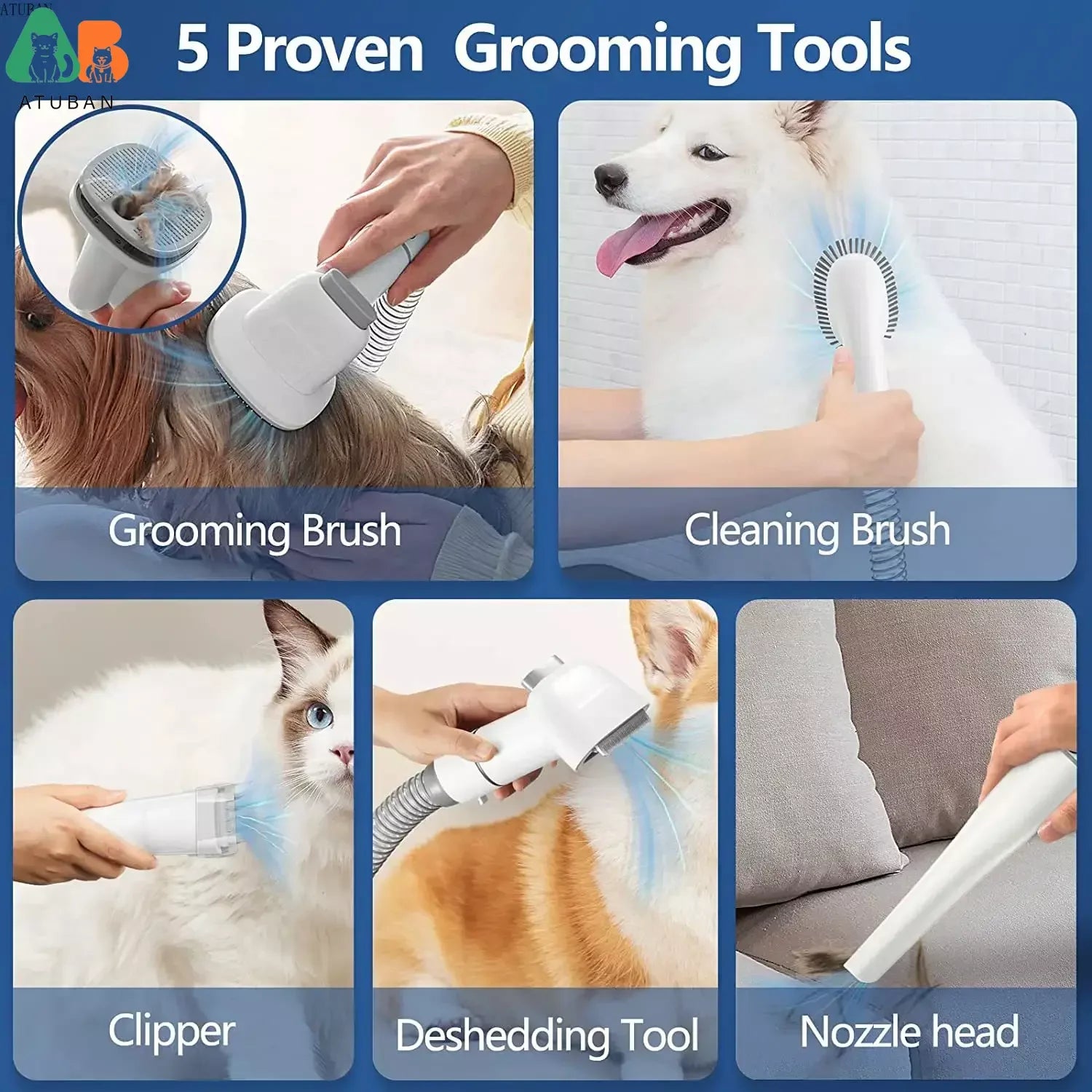 Pet Grooming Vacuum Kit