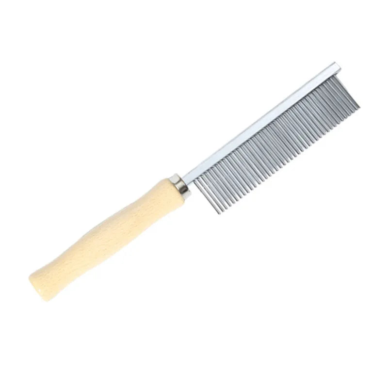 Pet Grooming Brush – Wooden Handle Hair Remover