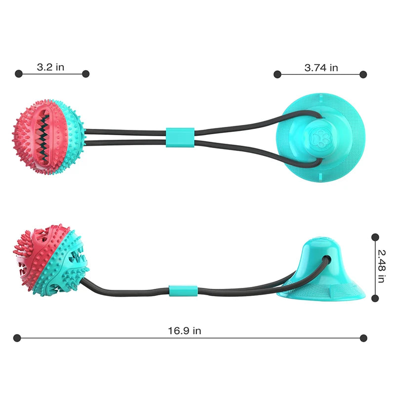 Squeaky Fun Suction Ball – Interactive Dog Toy